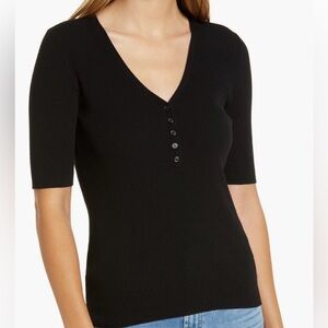 Halogen Rib Henley Sweater